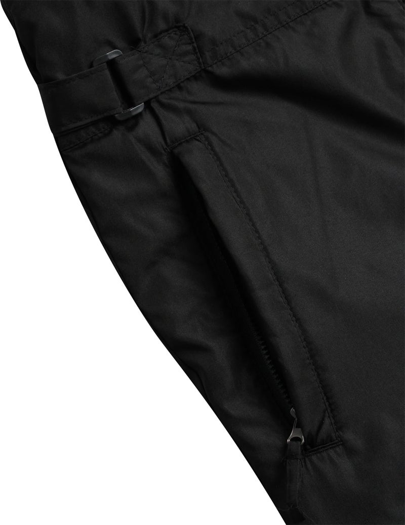Cherokee Kids' Snow Bib - Boys and Girls Insulated Ski Pants Overalls (4-18), Size 7, Black - Image 1